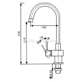 Faucet de cozinha de latão de alavanca única torneira giratória